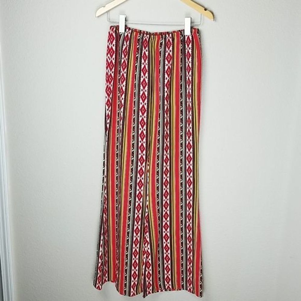 Stella Laguna Beach Boho Flare Sunset Orange Pants Y2K Indie Aesthetic Sz S - Picture 2 of 8